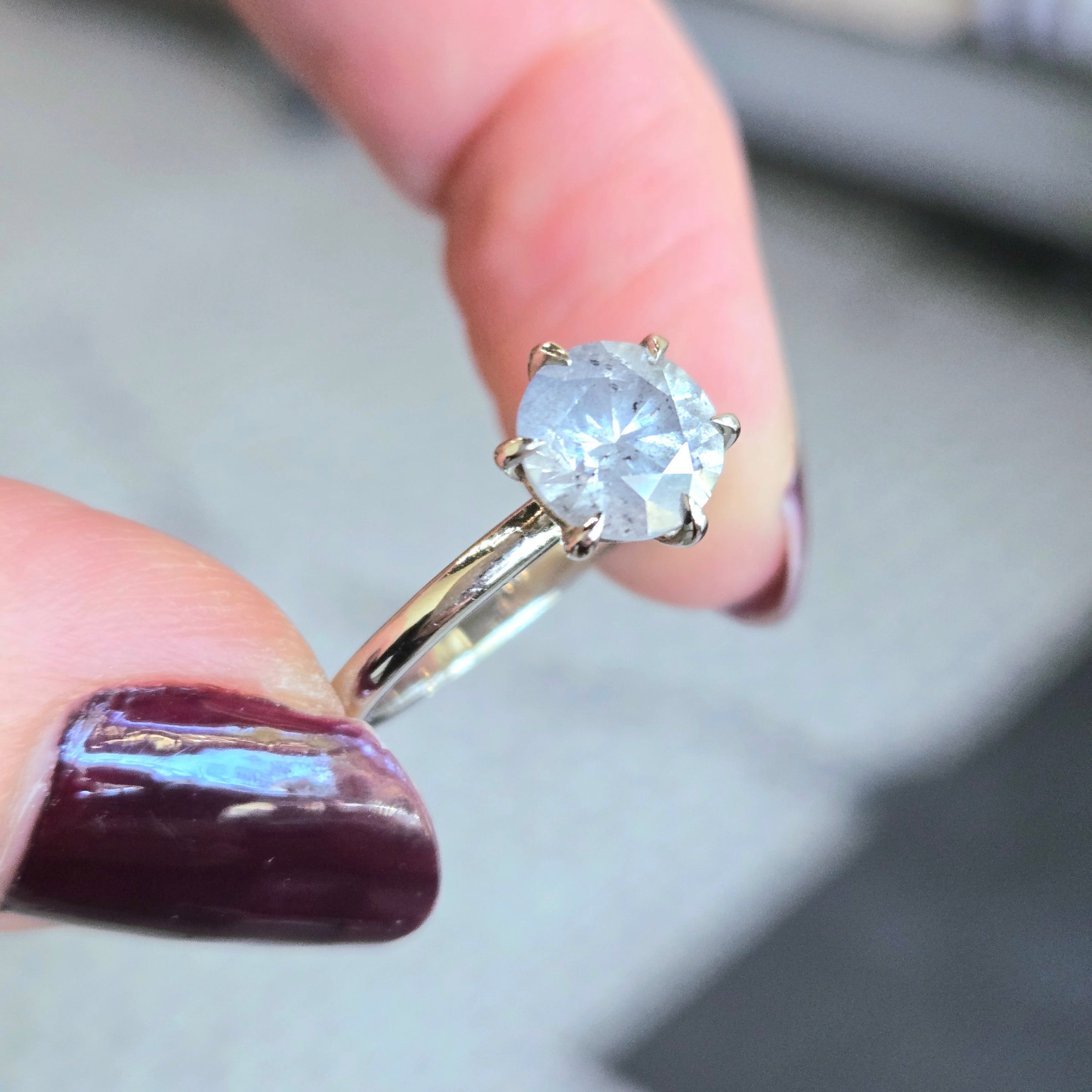 Icy Salt Pepper Diamond Ring Skelton Jewelry