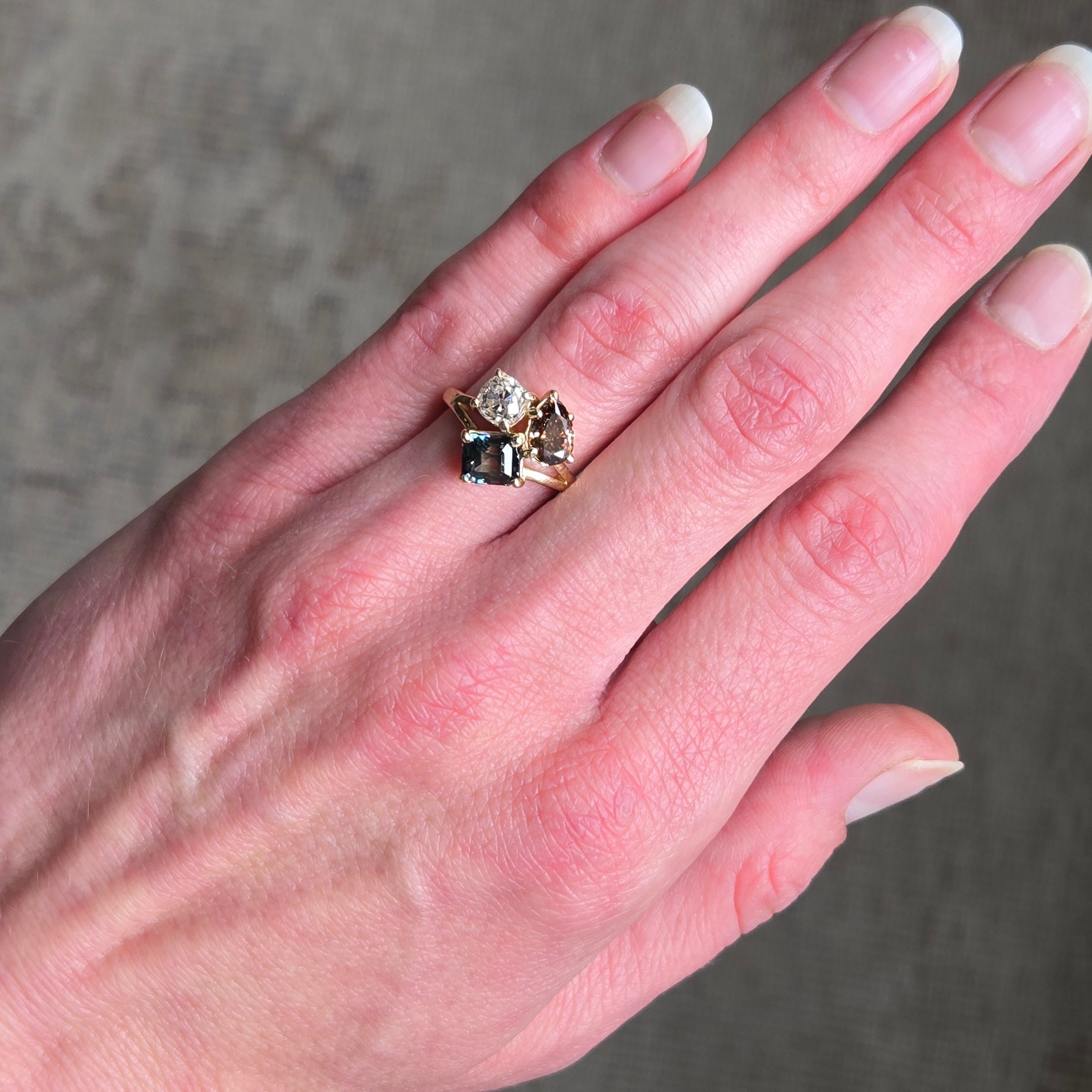 Triple Stone Cluster Ring | Skelton Jewelry
